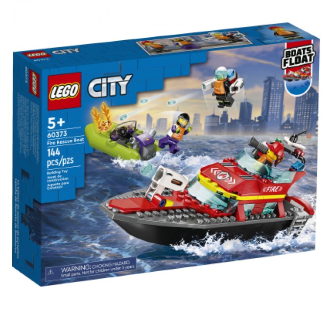 LEGO Конструктор LEGO City Човен пожежної бригади 144 деталі (60373)