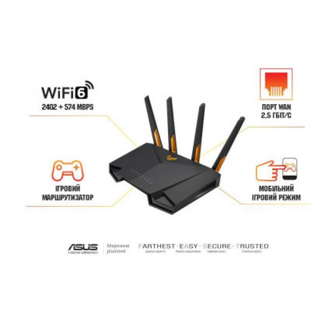 ASUS Маршрутизатор ASUS TUF-AX3000 (90IG0790-MU9B00)