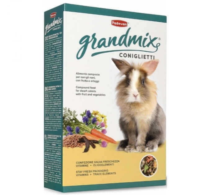 Padovan Корм для гризунів Padovan GrandMix Coniglietti для кроликів 850 г (8001254001890)