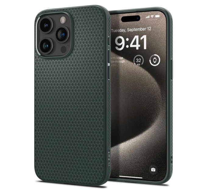 Spigen Чохол-накладка Spigen Liquid Air для Apple iPhone 15 Pro Max Abyss Green (ACS06564)