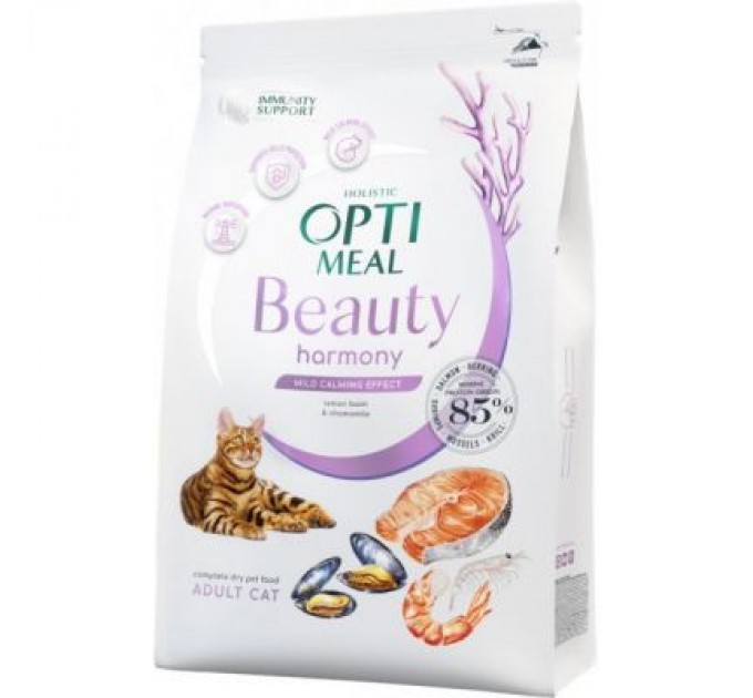 Optimeal Сухий корм для кішок Optimeal Beauty Harmony беззерновий на основі морепродуктів 4 кг (4820215366069)