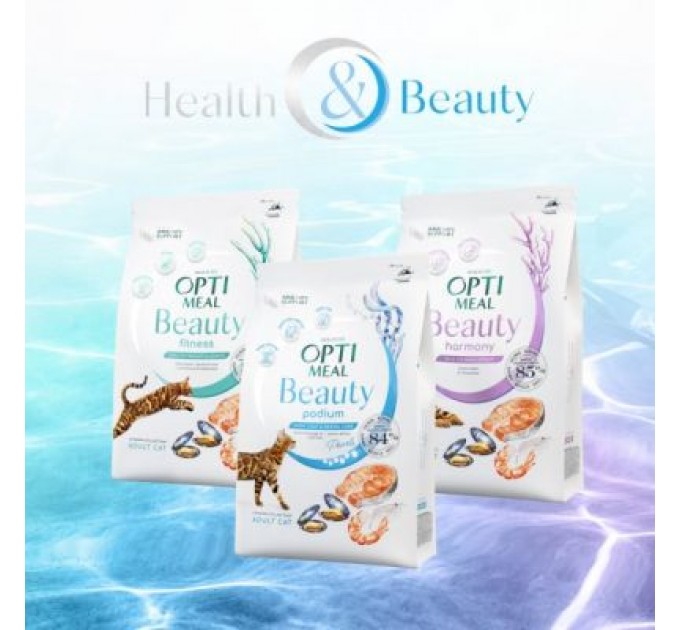 Optimeal Сухий корм для кішок Optimeal Beauty Harmony беззерновий на основі морепродуктів 4 кг (4820215366069)