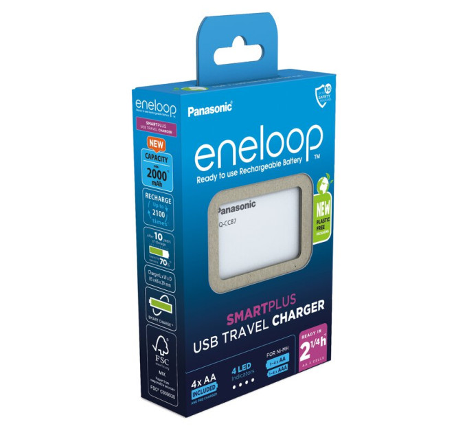 Panasonic Зарядний пристрій Panasonic Eneloop ready USB in/out з функцією Power Bank