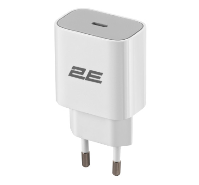 2E Зарядний пристрій 2E 25W USB-C PD white (2E-WC1USBC25W-W)