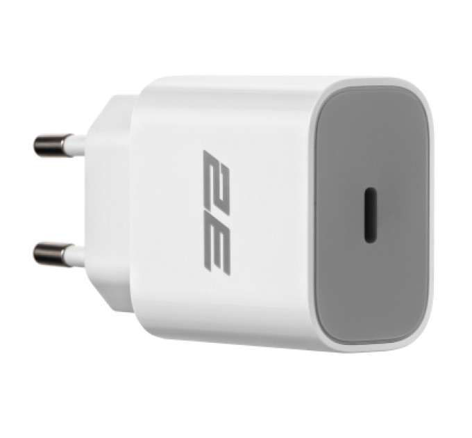 2E Зарядний пристрій 2E 30W USB-C PD white (2E-WC1USBC30W-W)