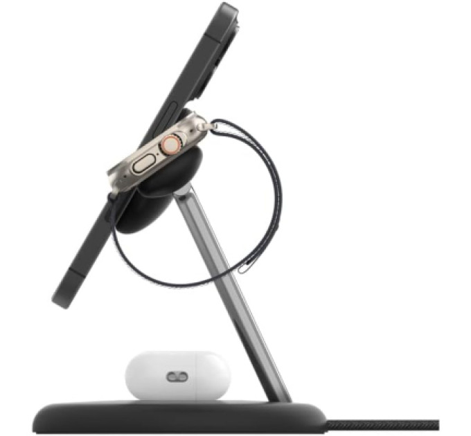 Belkin Зарядний пристрій Belkin 3in1 Magnetic Adjustable Pad Qi2 15W Black (WIZ023VFBK)