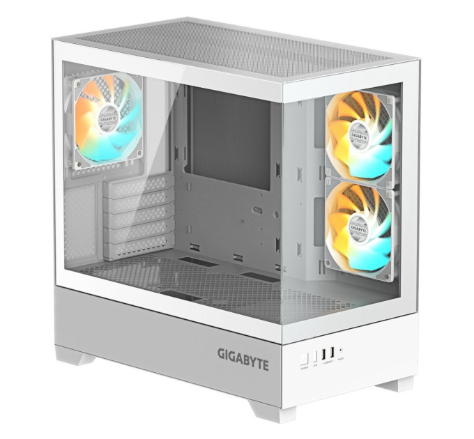 GIGABYTE Корпус Gigabyte C201 Panoramic Tempered Glass Ice без БЖ (GB-C201PI)