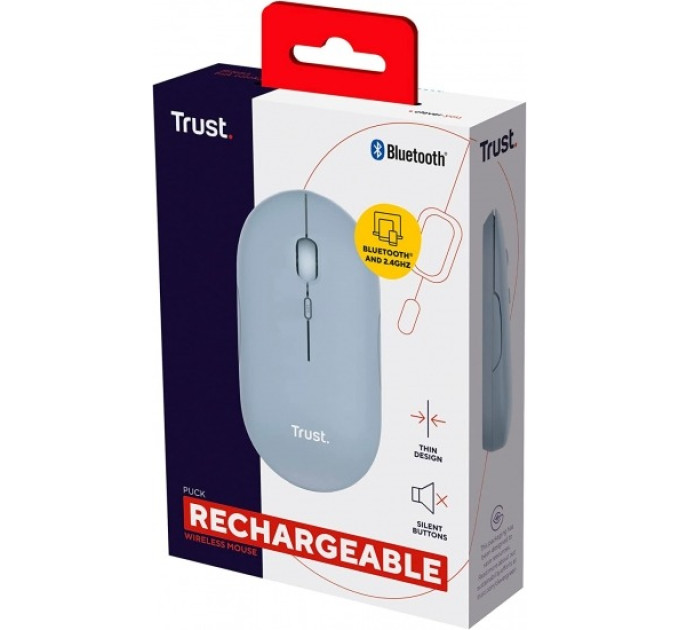 Trust Миша бездротова Trust Puck Rechargeable Blue (24126)