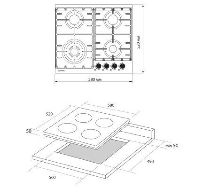 Pyramida Варочна поверхня Pyramida PFG 604 T WH B