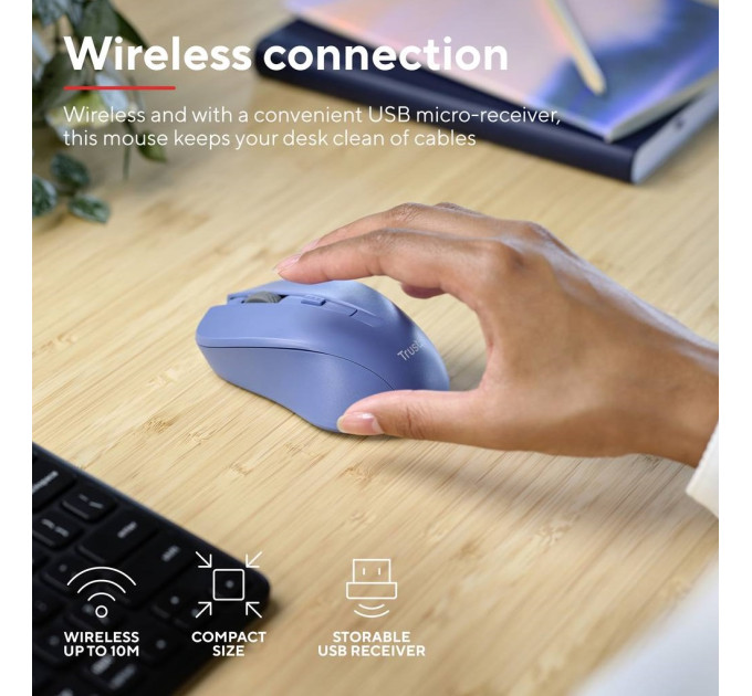 Trust Миша бездротова Trust Mydo Silent Wireless Blue (25041)