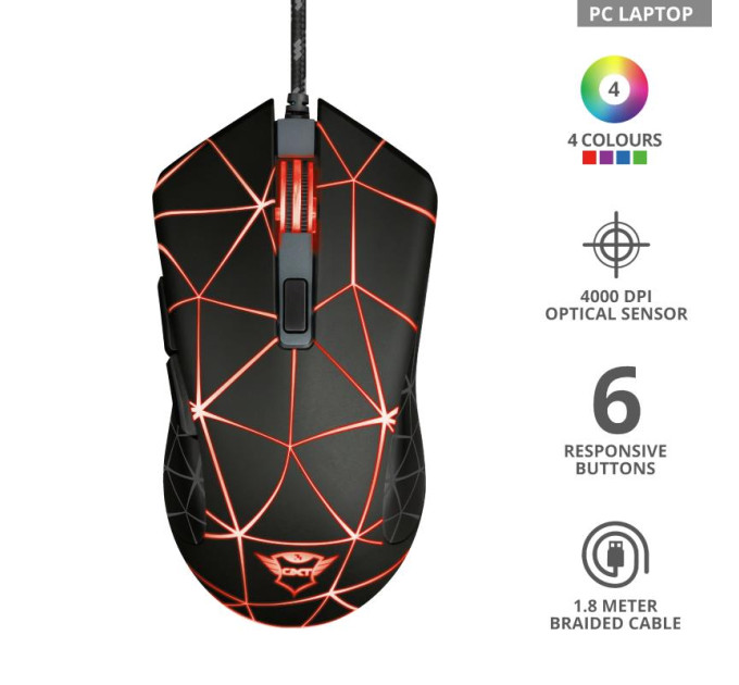 Trust Миша Trust GXT 133 Locx Illuminated Gaming Black (22988)
