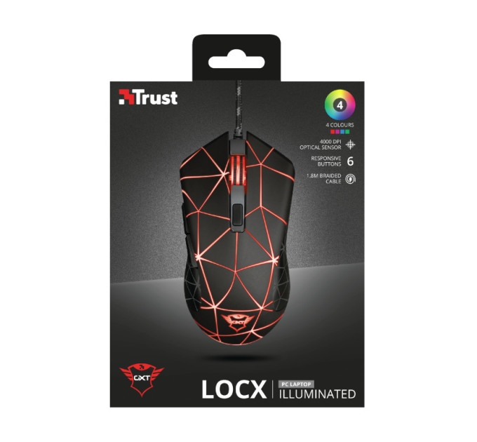 Trust Миша Trust GXT 133 Locx Illuminated Gaming Black (22988)