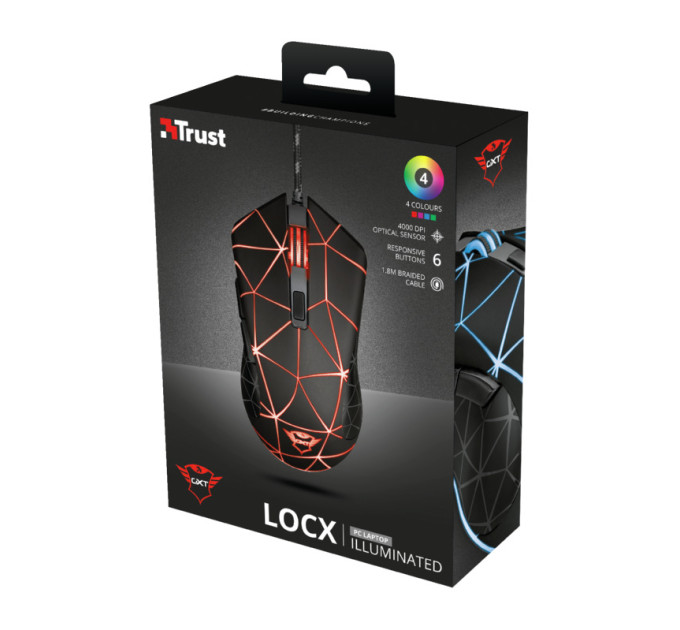 Trust Миша Trust GXT 133 Locx Illuminated Gaming Black (22988)
