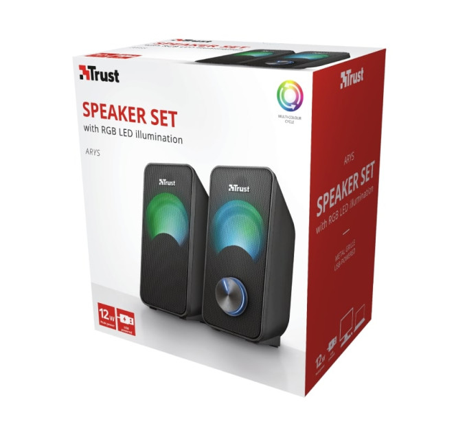Trust Акустична система Trust 2.0 Arys RGB Black (23120)