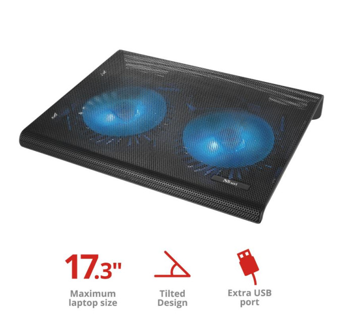 Trust Охолоджуюча підставка для ноутбука Trust Azul Laptop Cooling Stand With Dual Fans (20104)