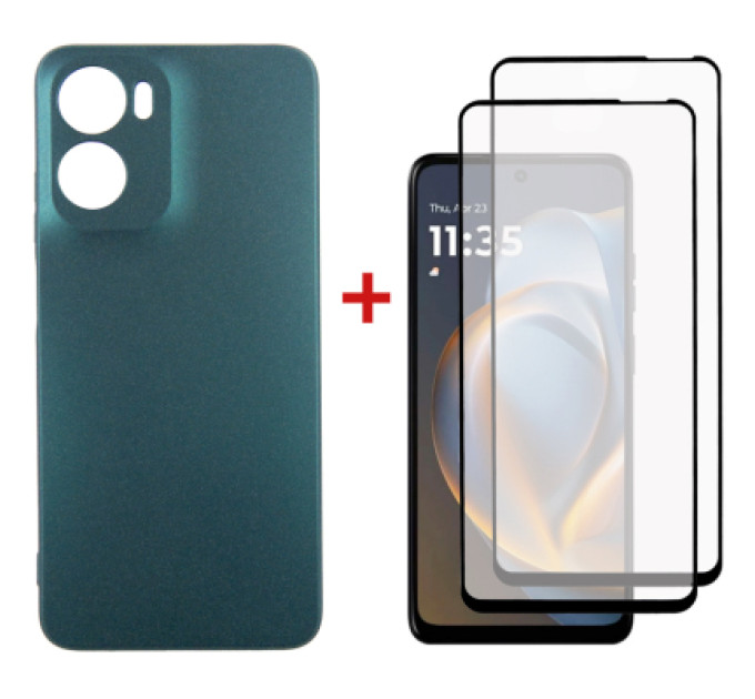 Dengos Чохол до мобільного телефона Dengos Motorola G05 Soft + glass 2pcs (Green) (DG-CTG2P-18)