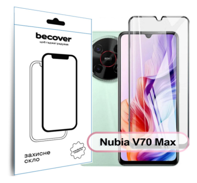 BeCover Скло захисне BeCover Nubia V70 Max Black (713456)