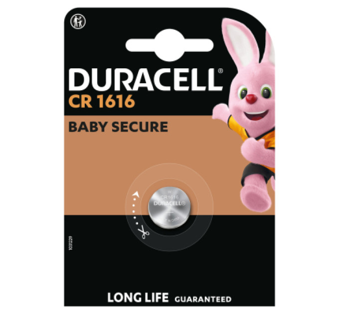 Duracell Батарейка CR 1616 спеціальна літієва типу таблетка 1616 3V, 1 шт. в упаковці Duracell (5011067)