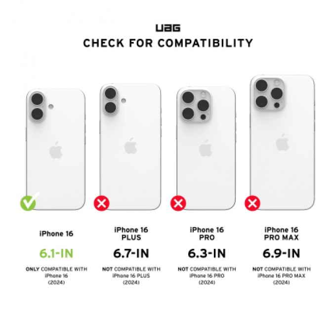 UAG Чохол до мобільного телефона UAG iPhone 16 Pathfinder Clear Magsafe Ice (114466114343)