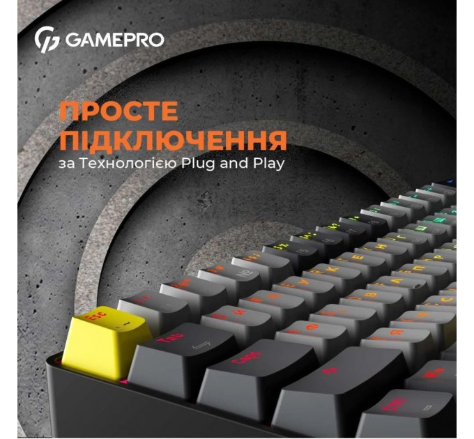 GamePro Клавіатура бездротова GamePro MK130G Pro Outemu Red Switch Hot-Swap RGB Black