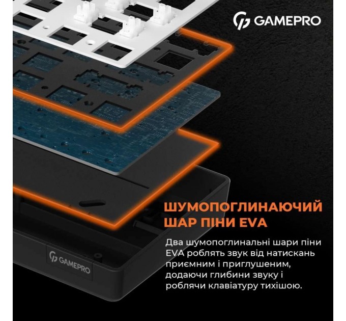 GamePro Клавіатура бездротова GamePro MK130G Pro Outemu Red Switch Hot-Swap RGB Black