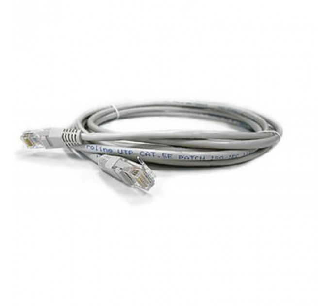 Патч-корд 3м, UTP, cat.5e, CU, 24AWG, grey Kingda (KD-PAUT3300GY)