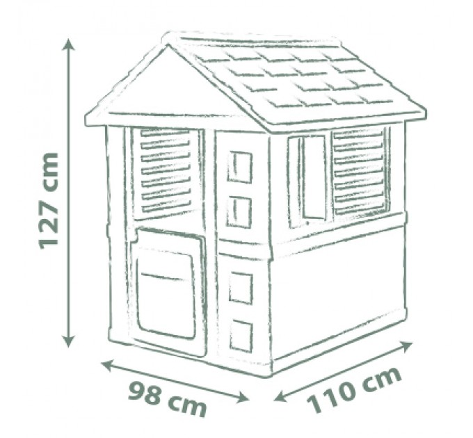 Smoby Ігровий будиночок Smoby Life Райдужний зі ставнями, 110х98х127 см (7600810737)