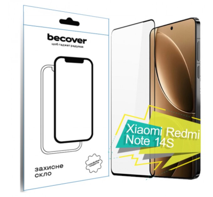 BeCover Скло захисне BeCover Xiaomi Redmi Note 14S Black (713417)