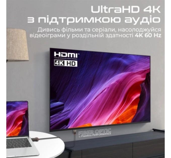 Promate Кабель мультимедійний HDMI to HDMI 15.0m v.2.0 prolink4k60-15m Promate (prolink4k60-15m)