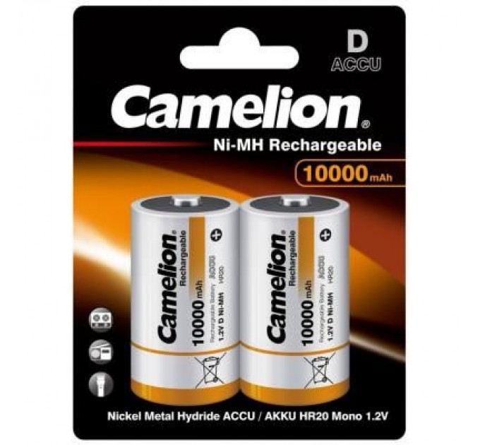 Camelion Акумулятор Camelion D 10000mAh Ni-MH * 2 R20-2BL (NH-D10000BP2)