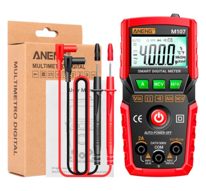 ANENG Цифровий мультиметр ANENG M107, V, A, R, C, T (M107)