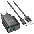 HOCO Зарядний пристрій HOCO C140A Smart USB QC3.0 + cable USB to USB-C Black (6942007627825)