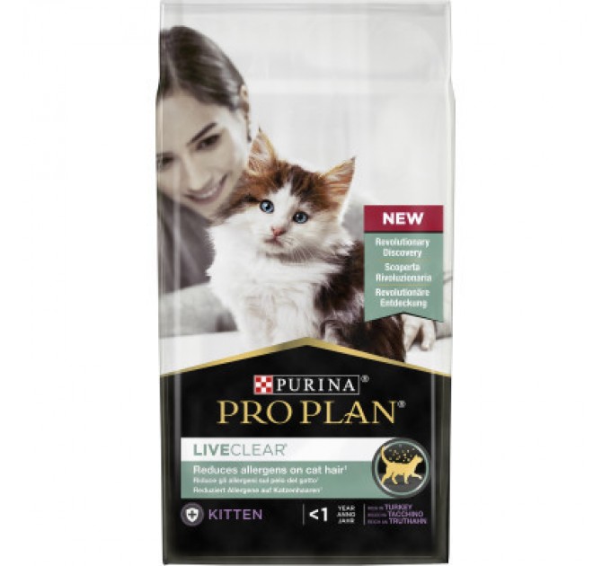 Purina Pro Plan Сухий корм для кішок Purina Pro Plan LiveClear для зменшення алергенів на шерсті з індичкою 1.4 к (7613287232526)