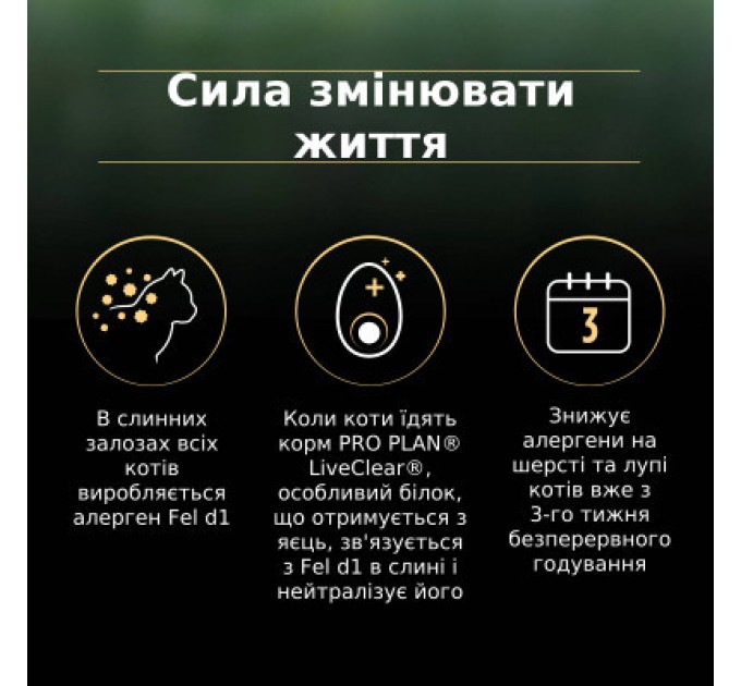 Purina Pro Plan Сухий корм для кішок Purina Pro Plan LiveClear для зменшення алергенів на шерсті з індичкою 1.4 к (7613287232526)