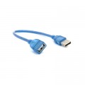 Voltronic Дата кабель USB 2.0 AM/AF 0.3m blue transparent Voltronic (YT-AM/AF-0,3TBL)
