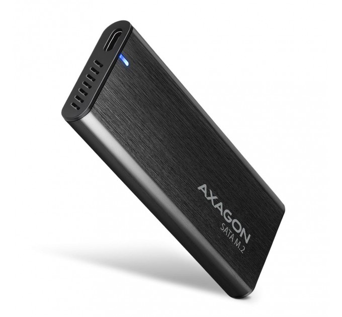 AXAGON Зовнішній металевий корпус USB-C 3.2 Gen 2 для SSD-дисків M.2 SATA. Безгвинтове кріплення AXAGON