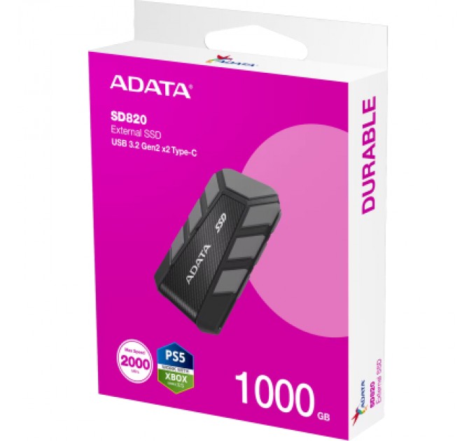 ADATA Накопичувач SSD USB 3.2 1TB SD820 ADATA (SD820-1000G-CGY)