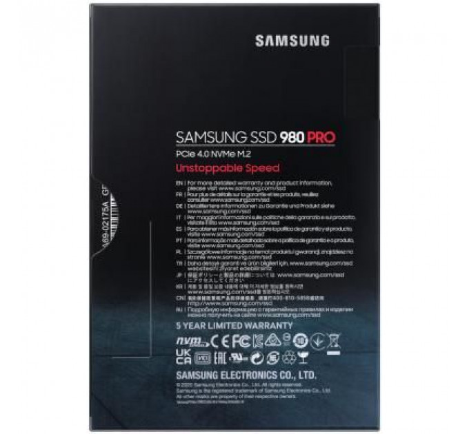 Накопичувач SSD M.2 2280 500GB 980 PRO Samsung (MZ-V8P500BW)