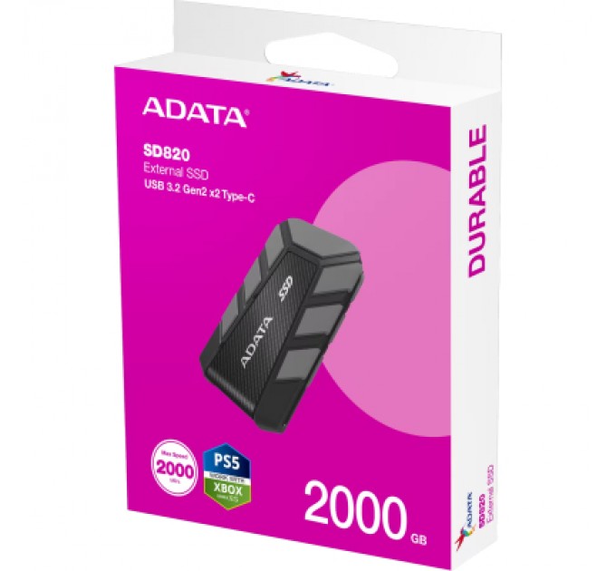 ADATA Накопичувач SSD USB 3.2 2TB SD820 ADATA (SD820-2000G-CGY)