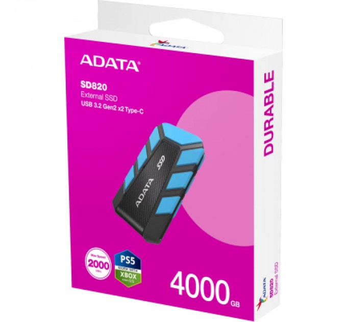 ADATA Накопичувач SSD USB 3.2 4TB SD820 ADATA (SD820-4000G-CBU)