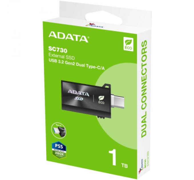 ADATA Накопичувач SSD USB 3.2 1TB SC730 ADATA (SC730-1T-CACTI)