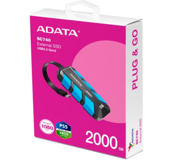 ADATA Накопичувач SSD USB 3.2 2TB SC740 ADATA (SC740-2000G-CBU)