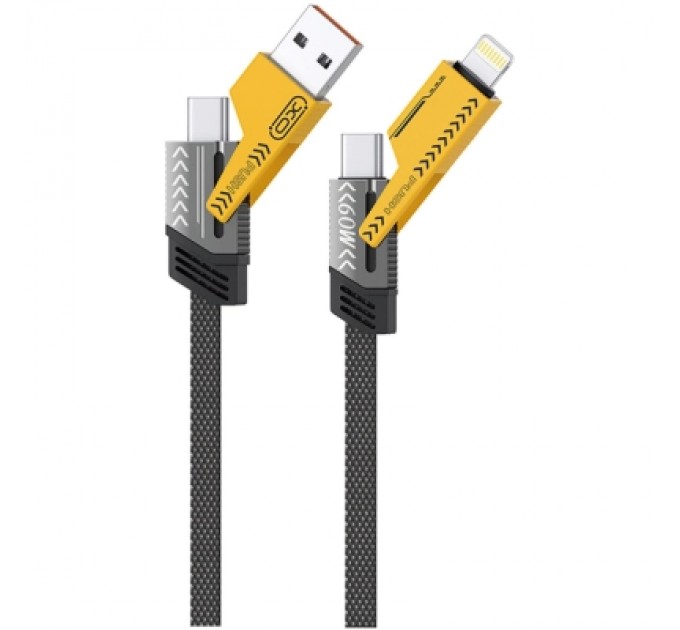 XO Дата кабель USB-C + USB A to USB-C + Lightning XO (NB283-CAI.gray)