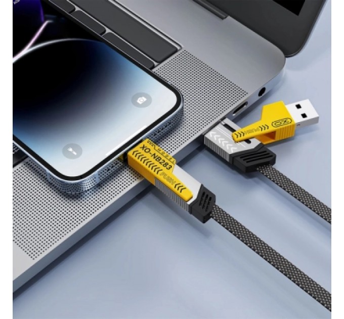 XO Дата кабель USB-C + USB A to USB-C + Lightning XO (NB283-CAI.gray)