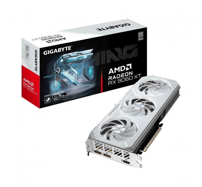GIGABYTE Відеокарта AMD Radeon RX 9060 XT 16GB GDDR6 Gaming OC Ice Gigabyte (GV-R906XGAMINGOCICE-16GD)