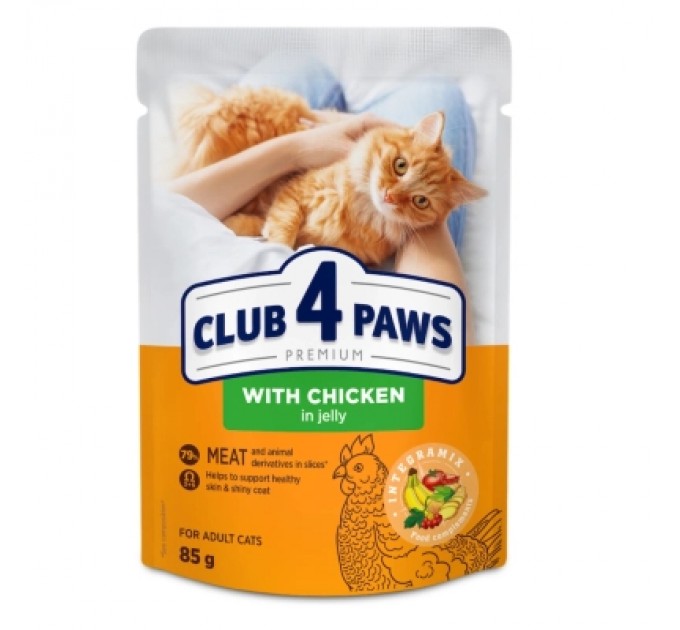 Club 4 Paws Вологий корм для кішок Club 4 Paws з куркою в желе 85 г (4820269143623)
