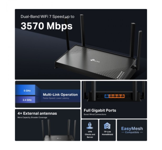 TP-Link Маршрутизатор TP-Link Archer BE220 (ARCHER-BE220)