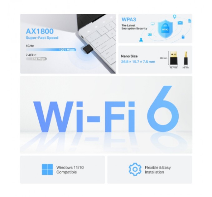 TP-Link Мережева карта Wi-Fi TP-Link Archer TX20U Nano (ARCHER-TX20U-NANO)