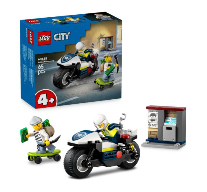 LEGO Конструктор LEGO City Переслідування на поліцейському мотоциклі (60455)