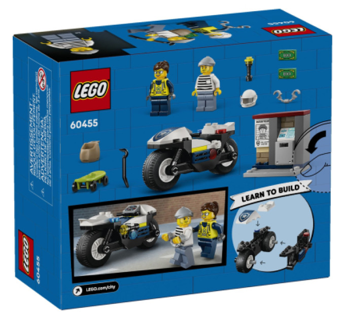 LEGO Конструктор LEGO City Переслідування на поліцейському мотоциклі (60455)